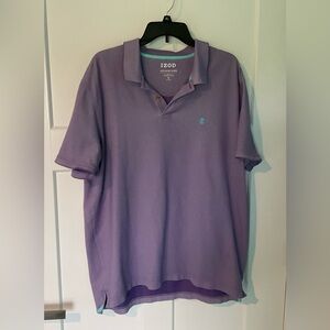 IZOD Men’s Short Sleeve Polo Shirt Great Condition XL Lite Purple & blue trim